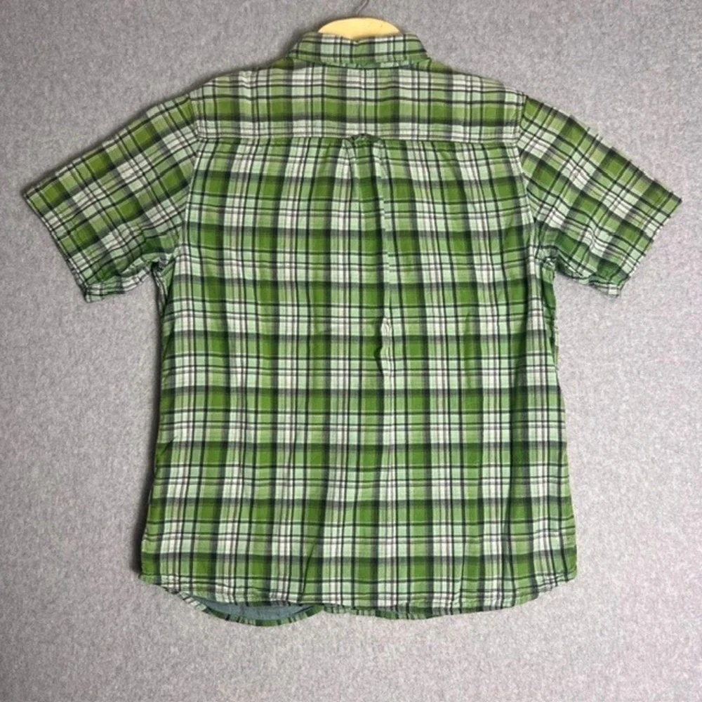 The North Face Men's Green Plaid Short Sleeve Button Up Shirt Size Large‎